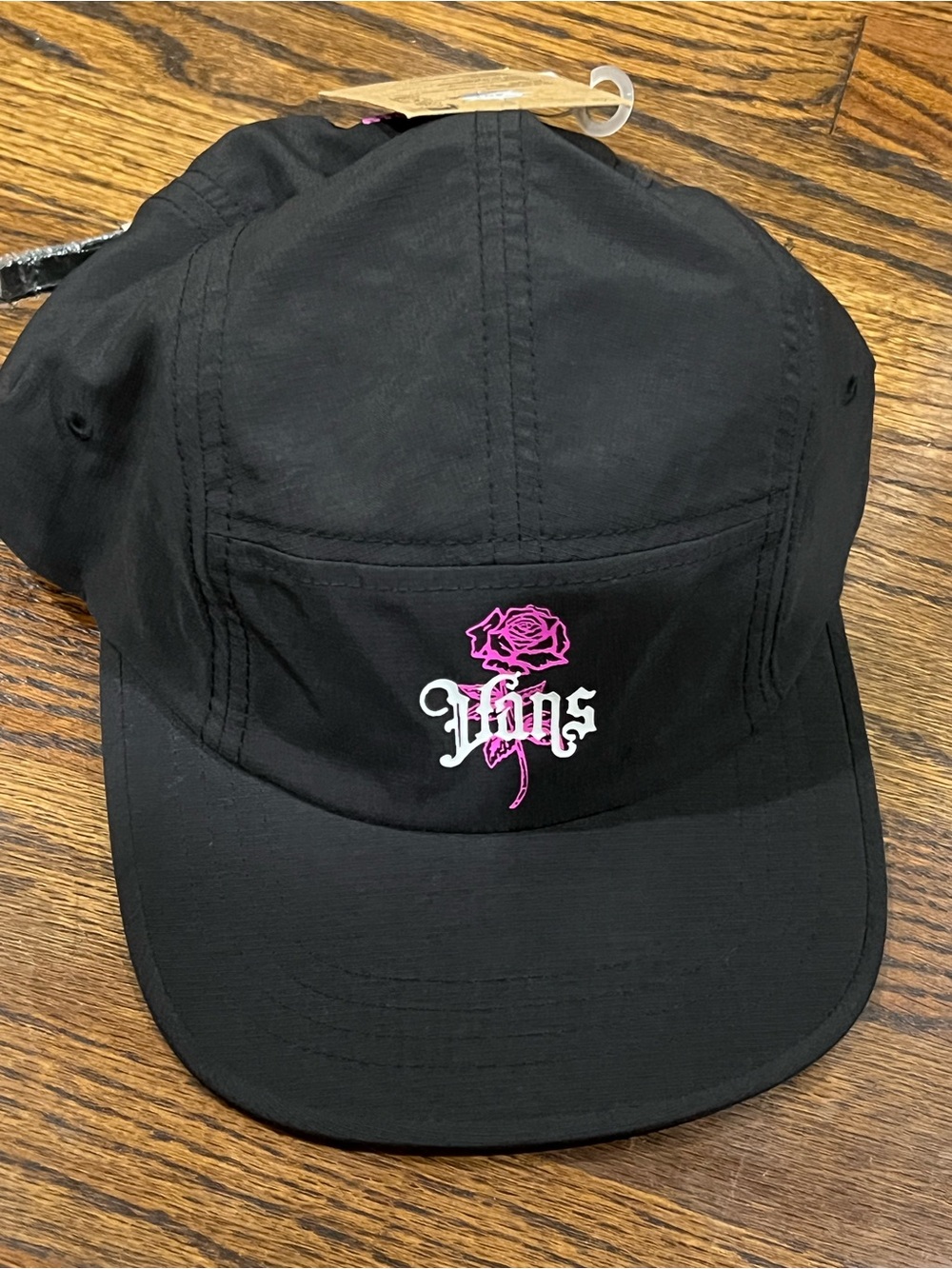 Vans Ground Up Tall Camper Hat with Pink Rose Logo